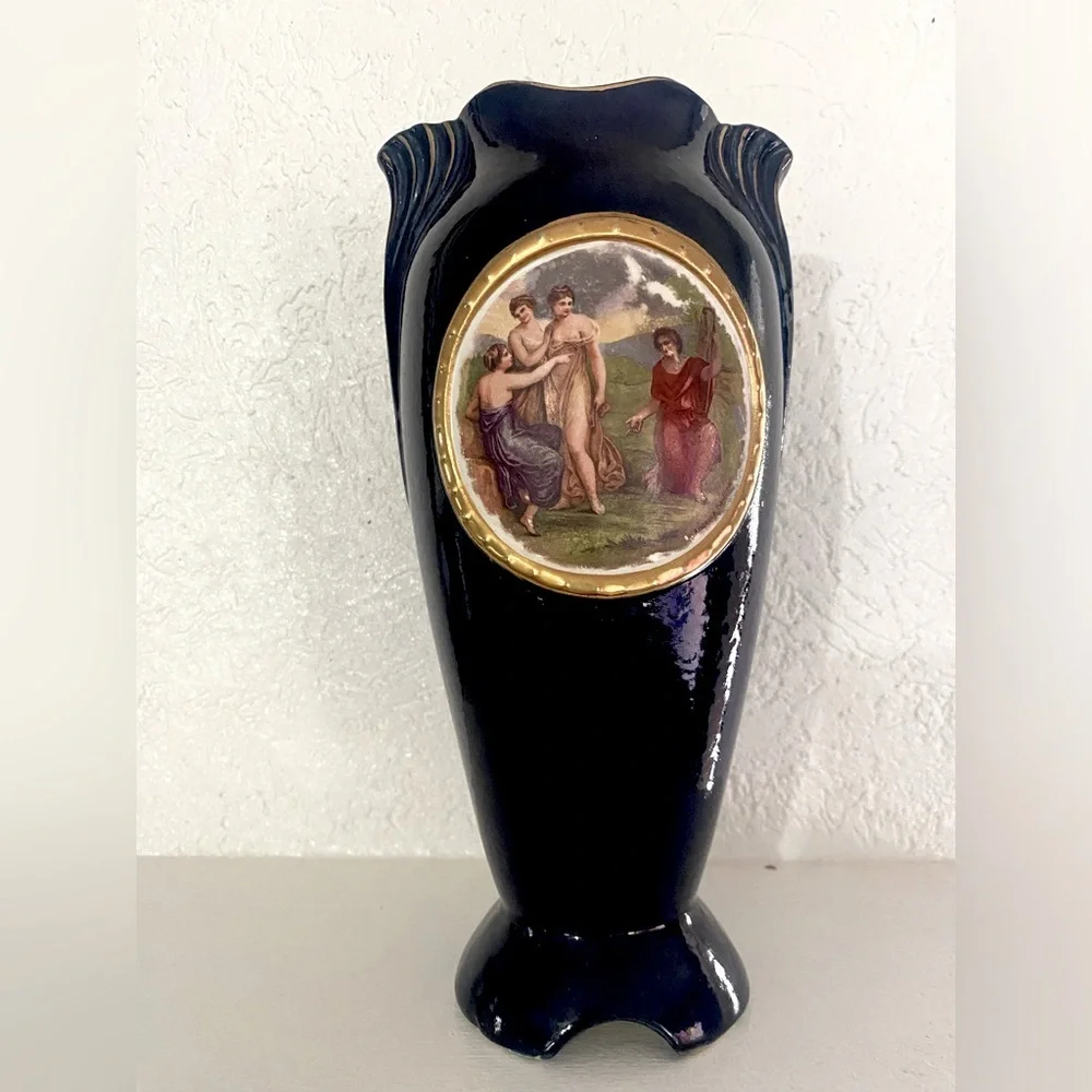 French vintage porcelain cobalt